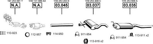 Asmet VA036560 - Система випуску ОГ autocars.com.ua