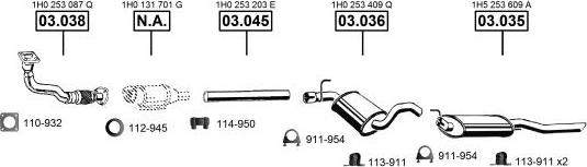 Asmet VA036585 - Система випуску ОГ autocars.com.ua