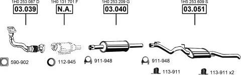 Asmet VA036590 - Система випуску ОГ autocars.com.ua