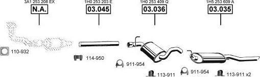 Asmet VA036600 - Система випуску ОГ autocars.com.ua