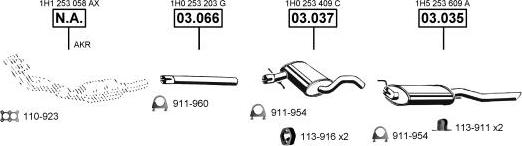 Asmet VA036640 - Система випуску ОГ autocars.com.ua