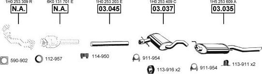 Asmet VA036705 - Система випуску ОГ autocars.com.ua