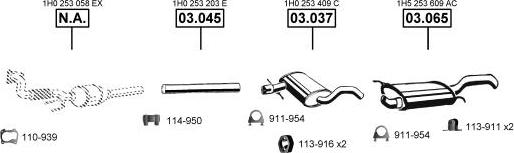 Asmet VA036740 - Система випуску ОГ autocars.com.ua