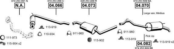 Asmet VA038530 - Система випуску ОГ autocars.com.ua