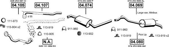 Asmet VA038555 - Система випуску ОГ autocars.com.ua