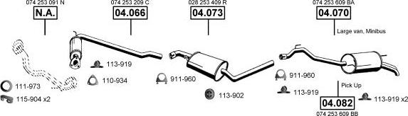 Asmet VA038735 - Система випуску ОГ autocars.com.ua