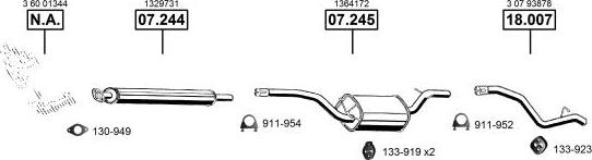 Asmet VO180350 - Система випуску ОГ autocars.com.ua