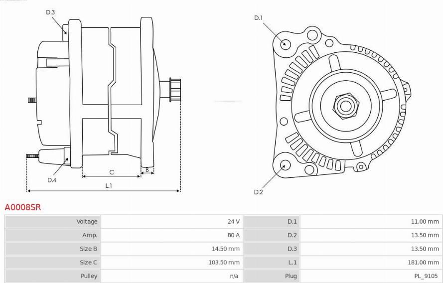 AS-PL A0008SR - Генератор avtokuzovplus.com.ua