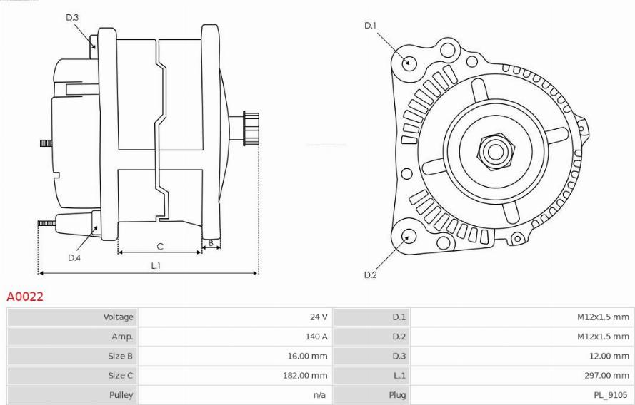 AS-PL A0022 - Генератор avtokuzovplus.com.ua