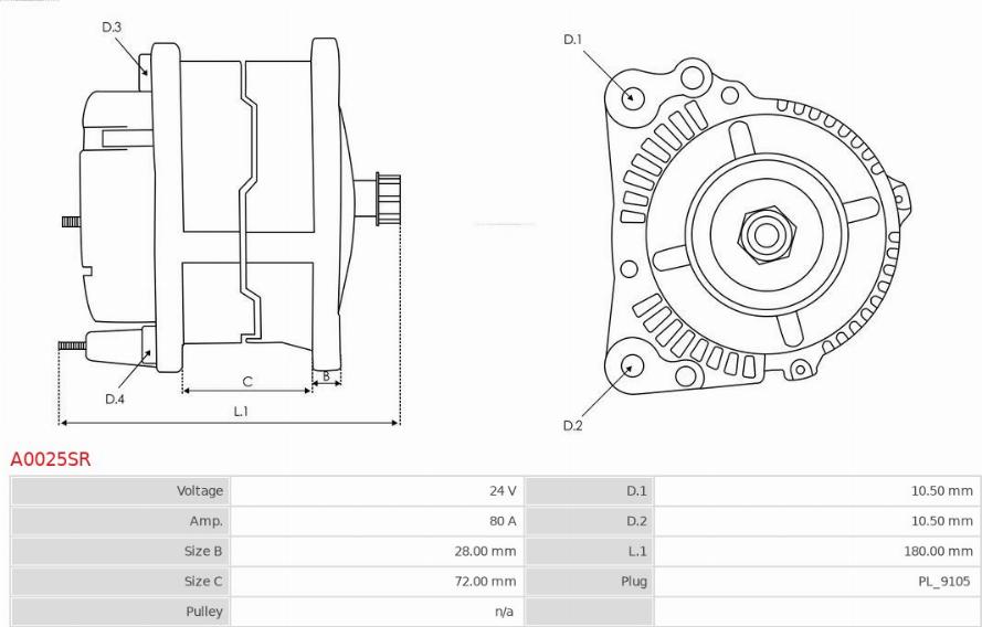 AS-PL A0025SR - Генератор avtokuzovplus.com.ua