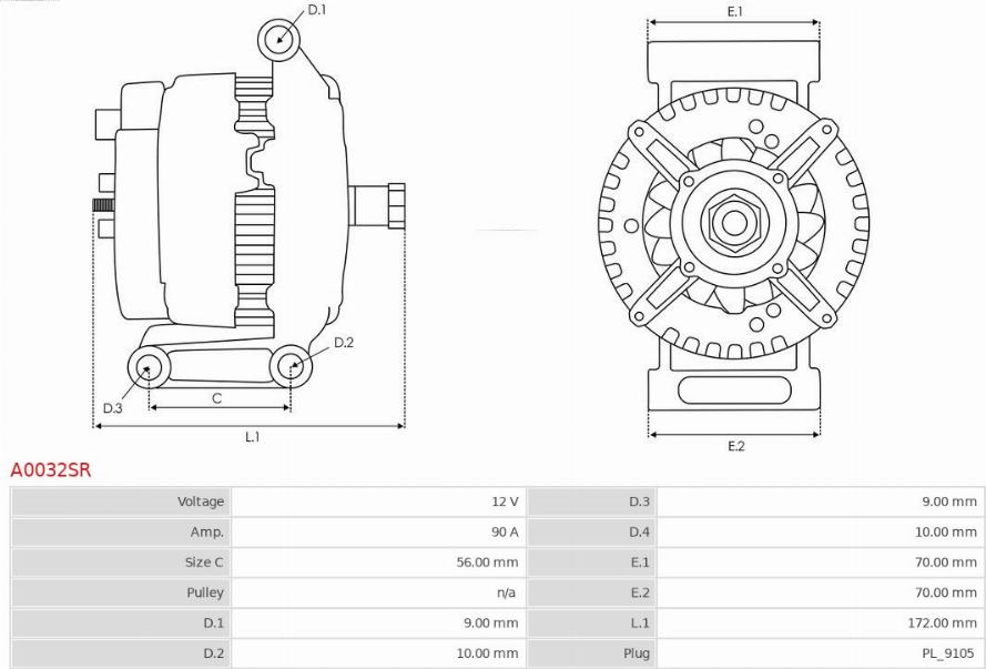 AS-PL A0032SR - Генератор avtokuzovplus.com.ua