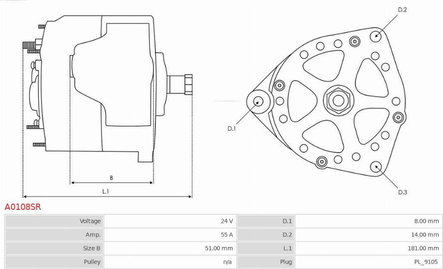 AS-PL A0108SR - Генератор avtokuzovplus.com.ua