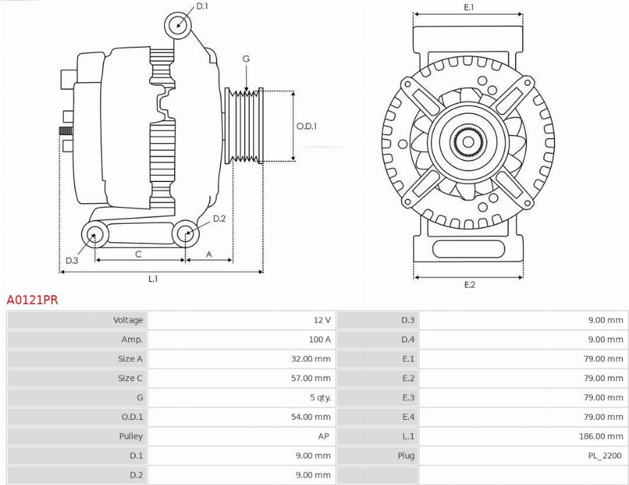 AS-PL A0121PR - Генератор autocars.com.ua