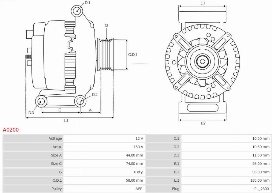 AS-PL A0200 - Генератор autocars.com.ua