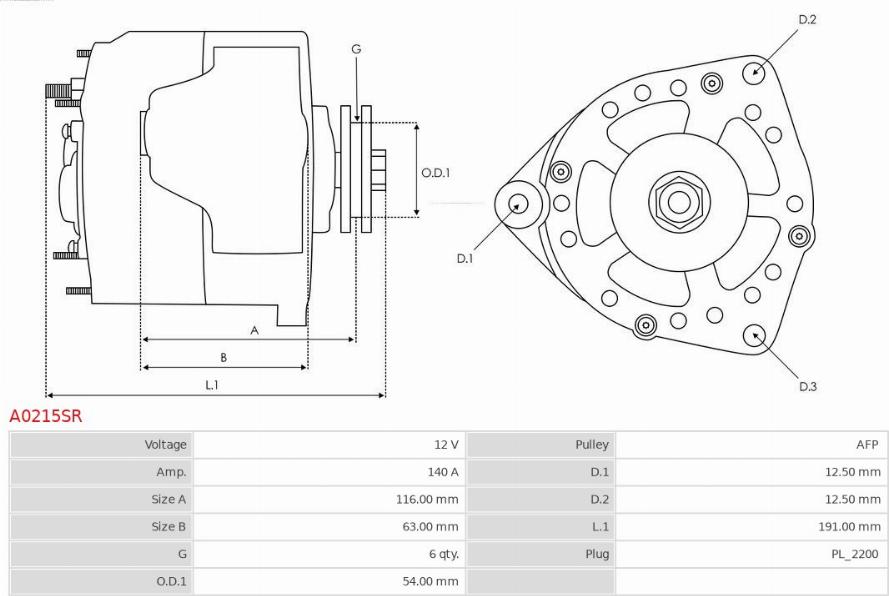 AS-PL A0215SR - Генератор autocars.com.ua