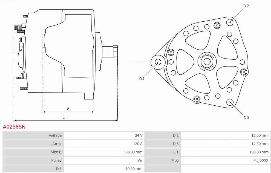 AS-PL A0258SR - Генератор avtokuzovplus.com.ua