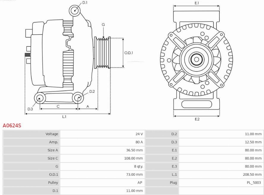 AS-PL A0624S - Генератор autodnr.net