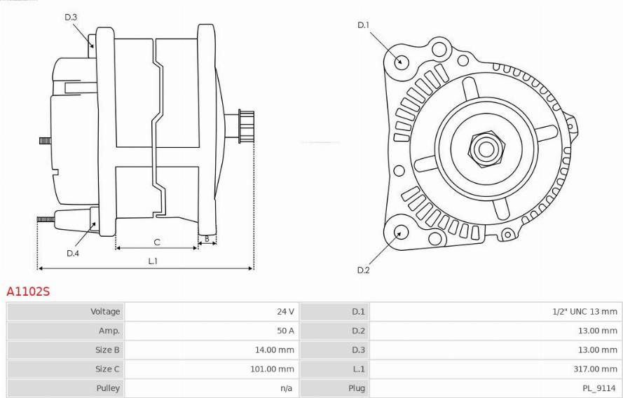 AS-PL A1102S - Генератор avtokuzovplus.com.ua