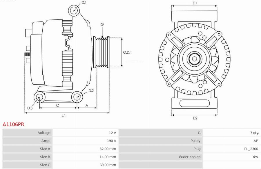 AS-PL A1106PR - Генератор autocars.com.ua