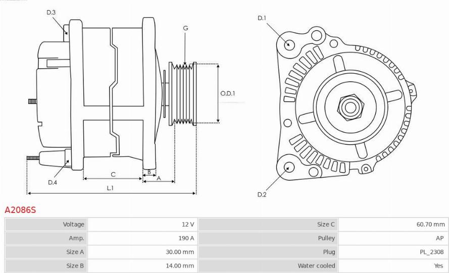 AS-PL A2086S - Генератор avtokuzovplus.com.ua