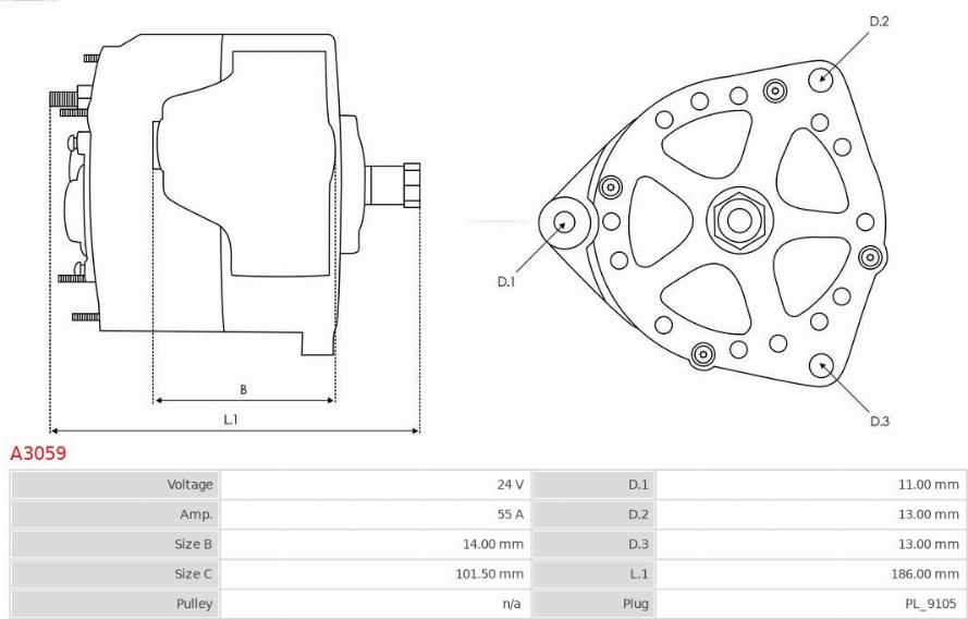 AS-PL A3059 - Генератор avtokuzovplus.com.ua