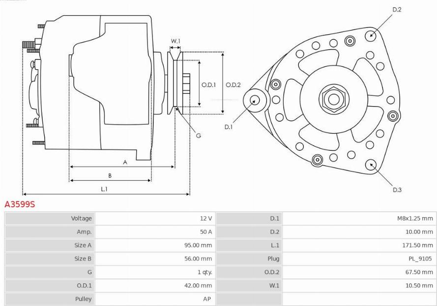 AS-PL A3599S - Генератор autodnr.net