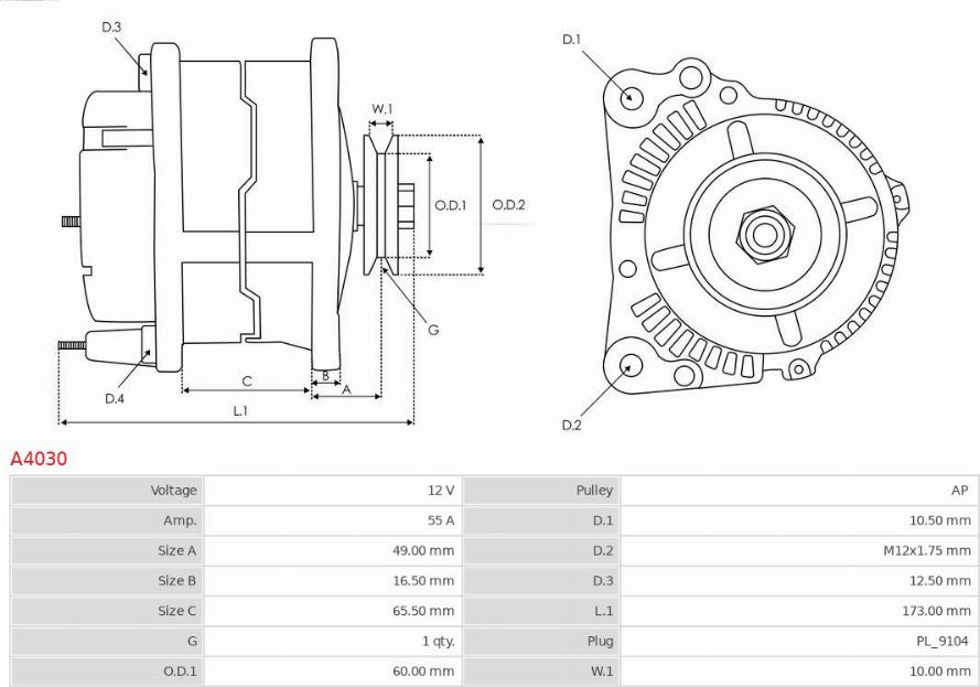 AS-PL A4030 - Генератор avtokuzovplus.com.ua