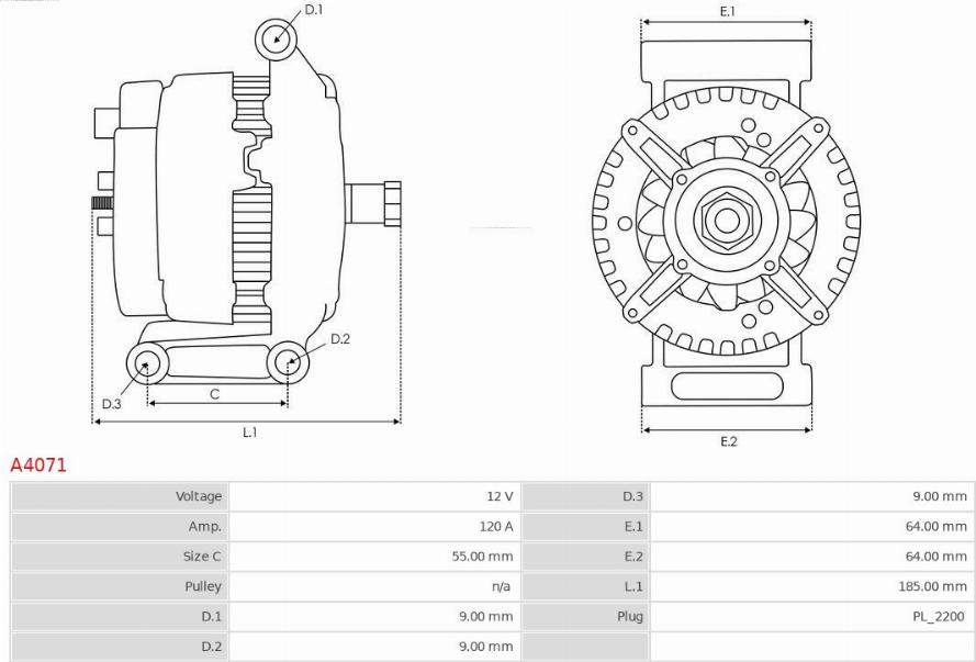 AS-PL A4071 - Генератор autocars.com.ua