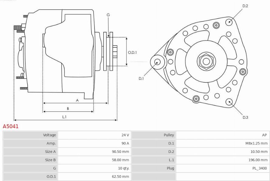 AS-PL A5041 - Генератор avtokuzovplus.com.ua