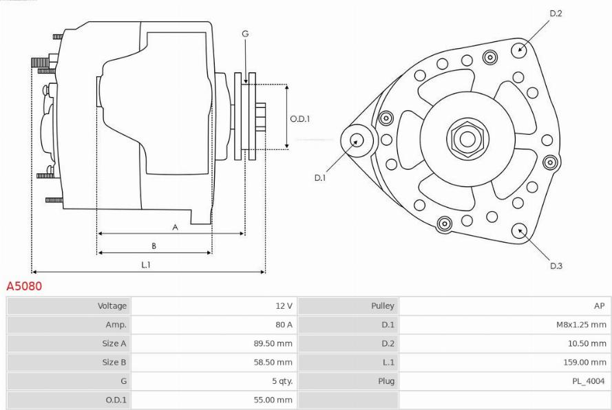 AS-PL A5080 - Генератор autocars.com.ua