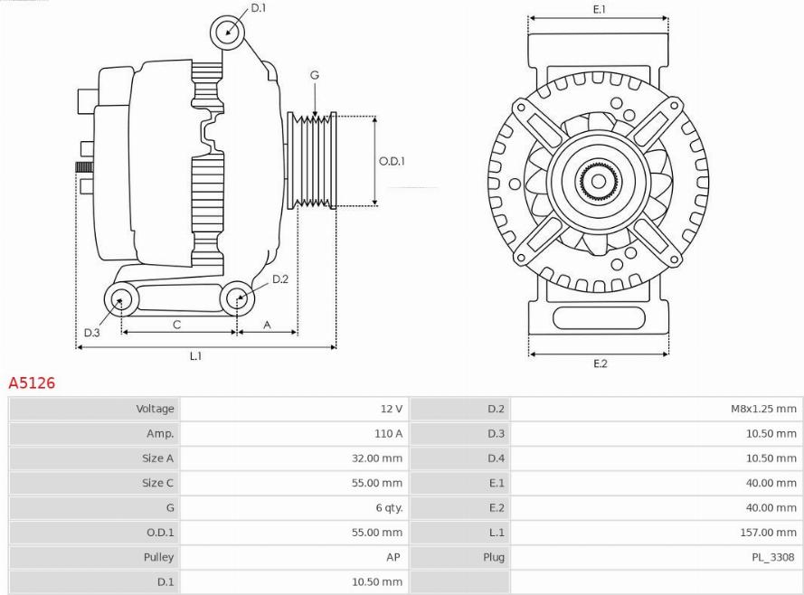 AS-PL A5126 - Генератор autocars.com.ua