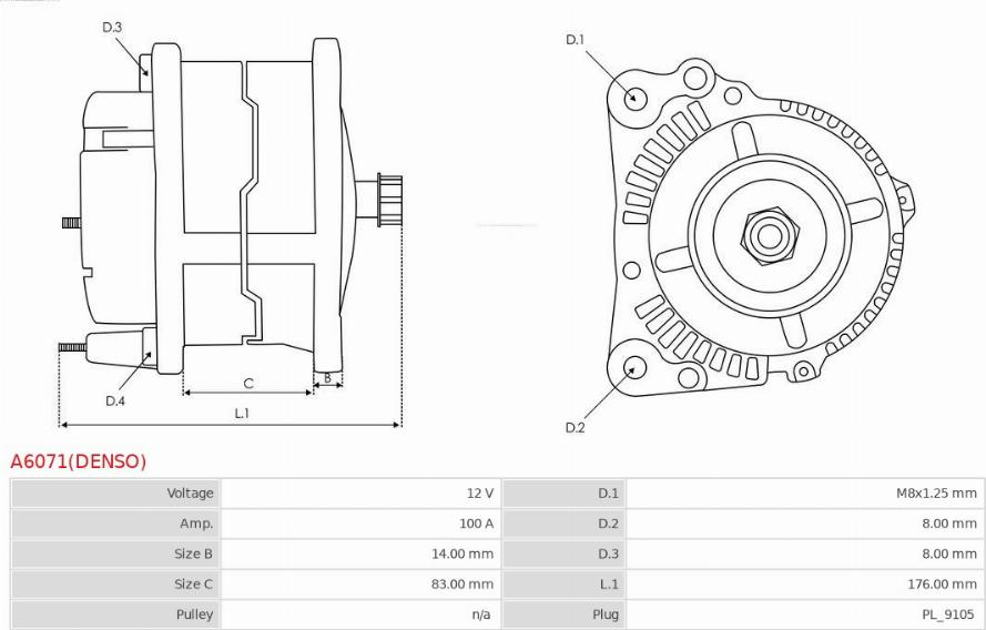 AS-PL A6071(DENSO) - Генератор autodnr.net