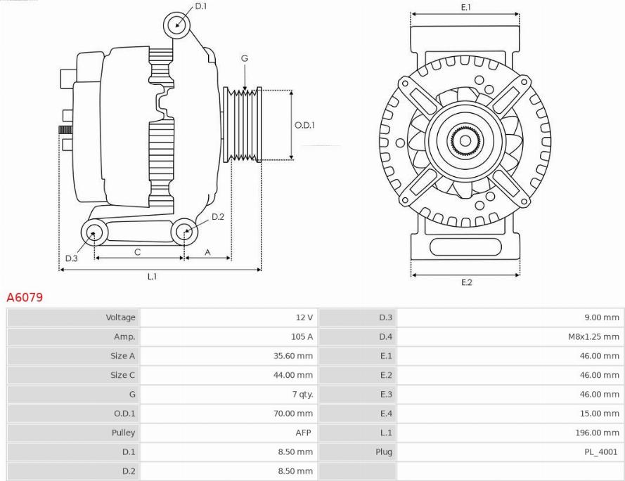 AS-PL A6079 - Генератор autocars.com.ua