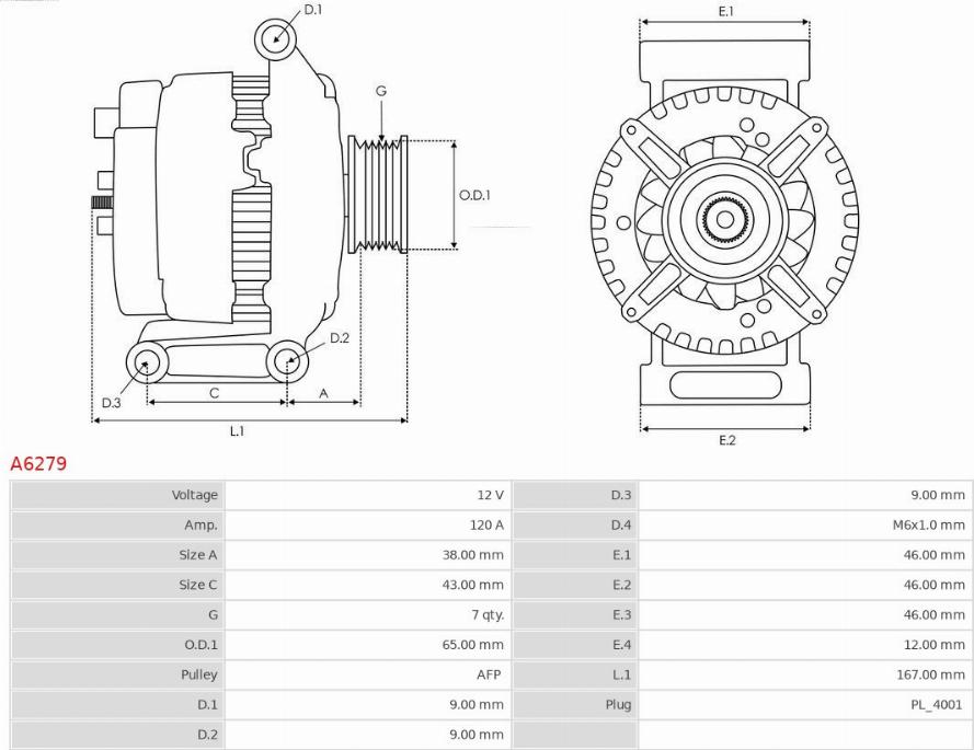 AS-PL A6279 - Генератор autocars.com.ua