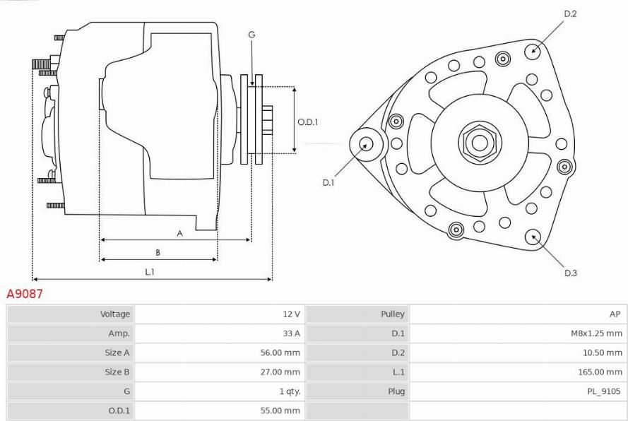 AS-PL A9087 - Генератор autocars.com.ua