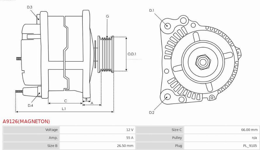 AS-PL A9126(MAGNETON) - Генератор autocars.com.ua