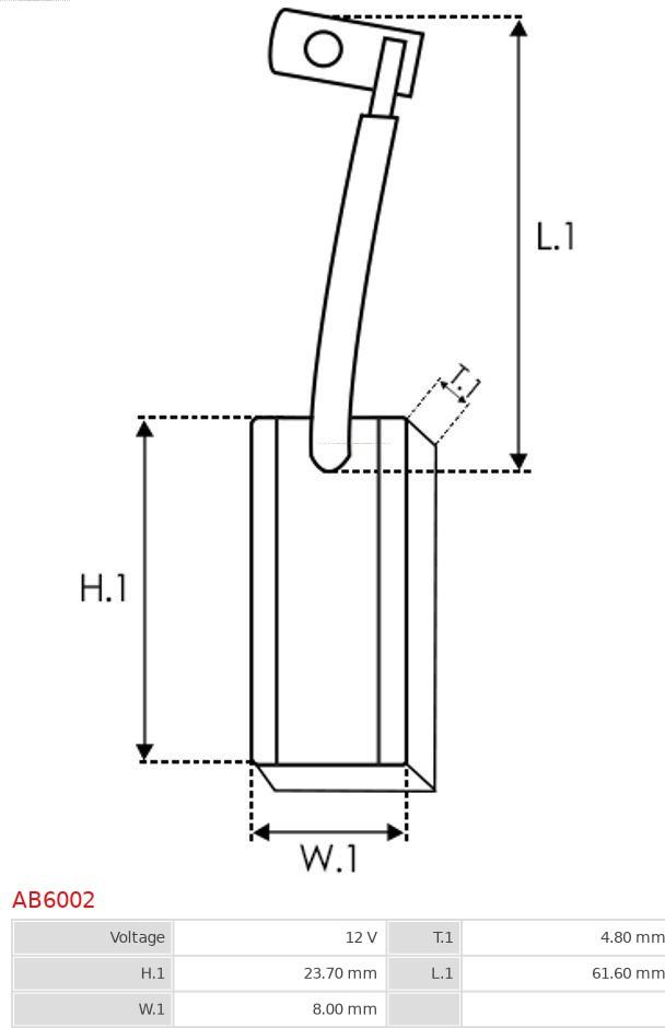 AS-PL AB6002 - Угольная щетка, генератор autodnr.net