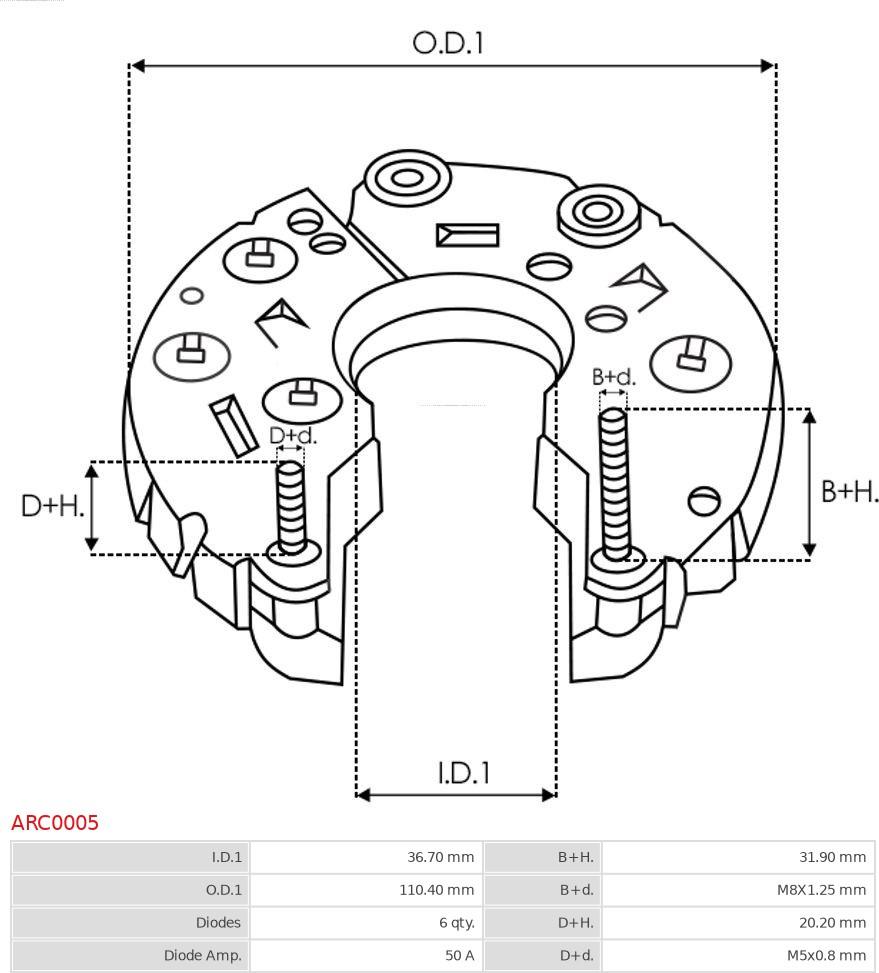 AS-PL ARC0005 - Выпрямитель, генератор avtokuzovplus.com.ua