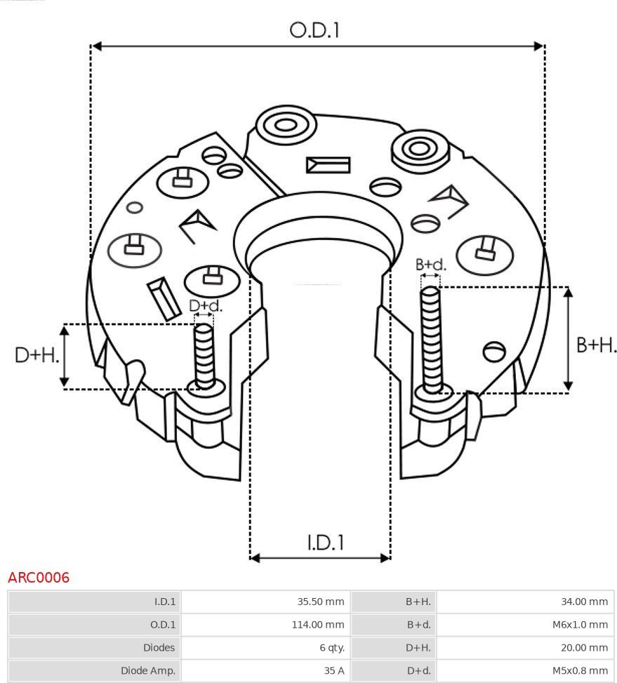 AS-PL ARC0006 - Випрямляч, генератор autocars.com.ua