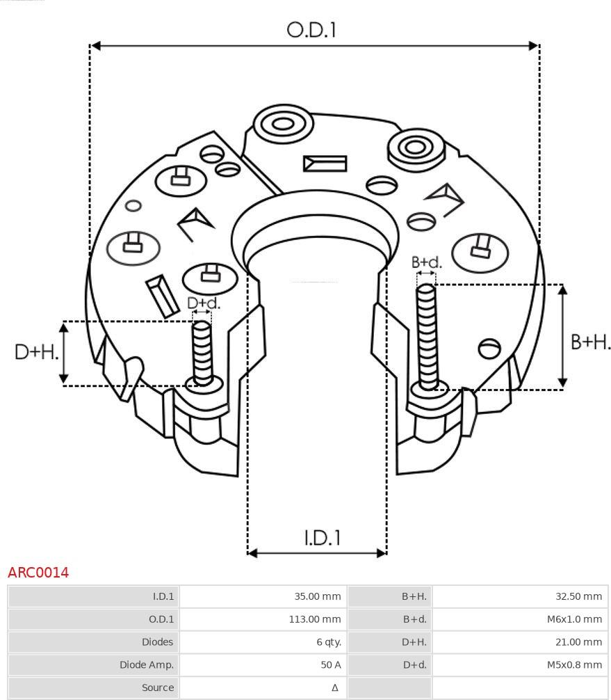 AS-PL ARC0014 - Выпрямитель, генератор avtokuzovplus.com.ua