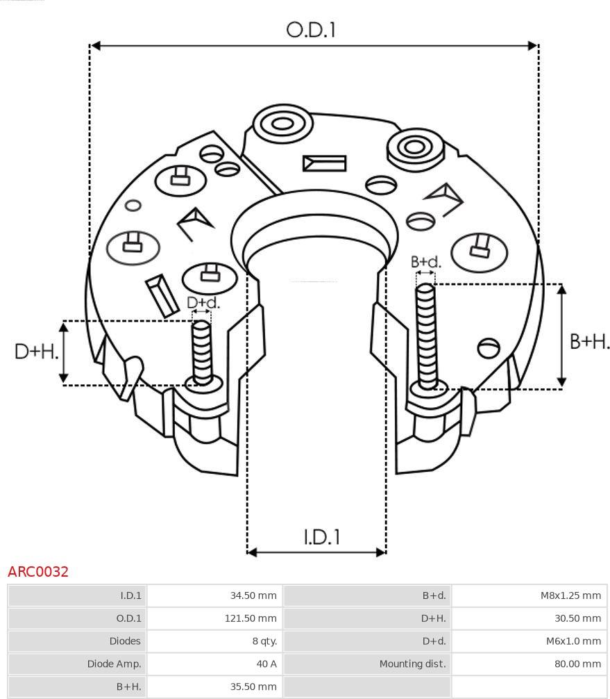 AS-PL ARC0032 - Выпрямитель, генератор avtokuzovplus.com.ua