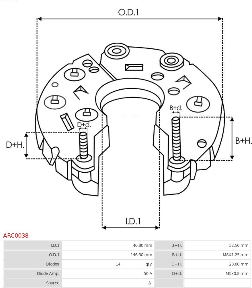 AS-PL ARC0038 - Випрямляч, генератор autocars.com.ua