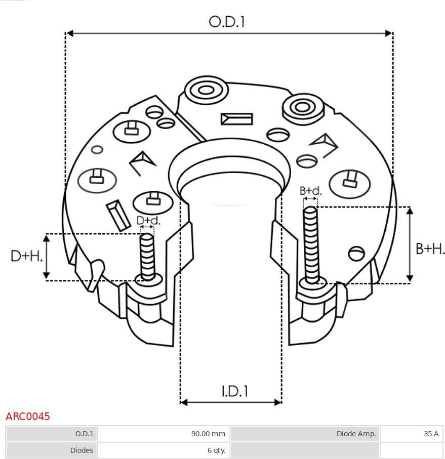 AS-PL ARC0045 - Выпрямитель, генератор avtokuzovplus.com.ua