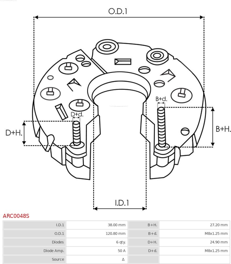 AS-PL ARC0048S - Випрямляч, генератор autocars.com.ua