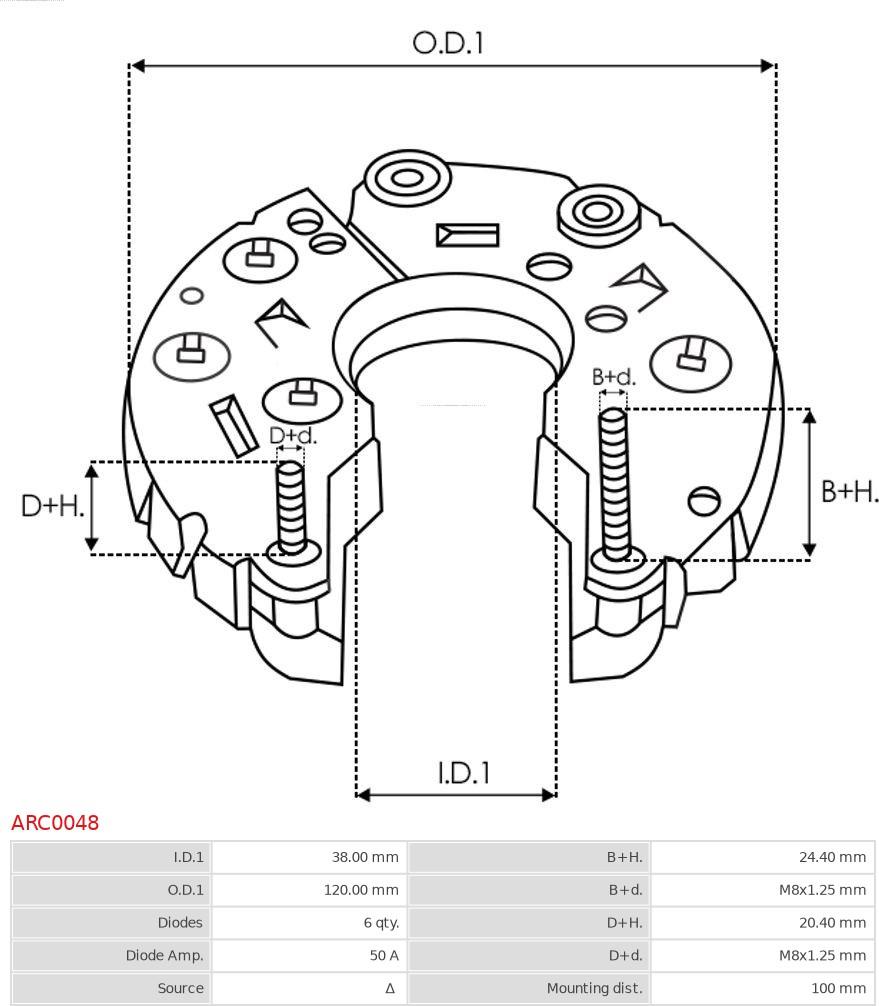 AS-PL ARC0048 - Випрямляч, генератор autocars.com.ua