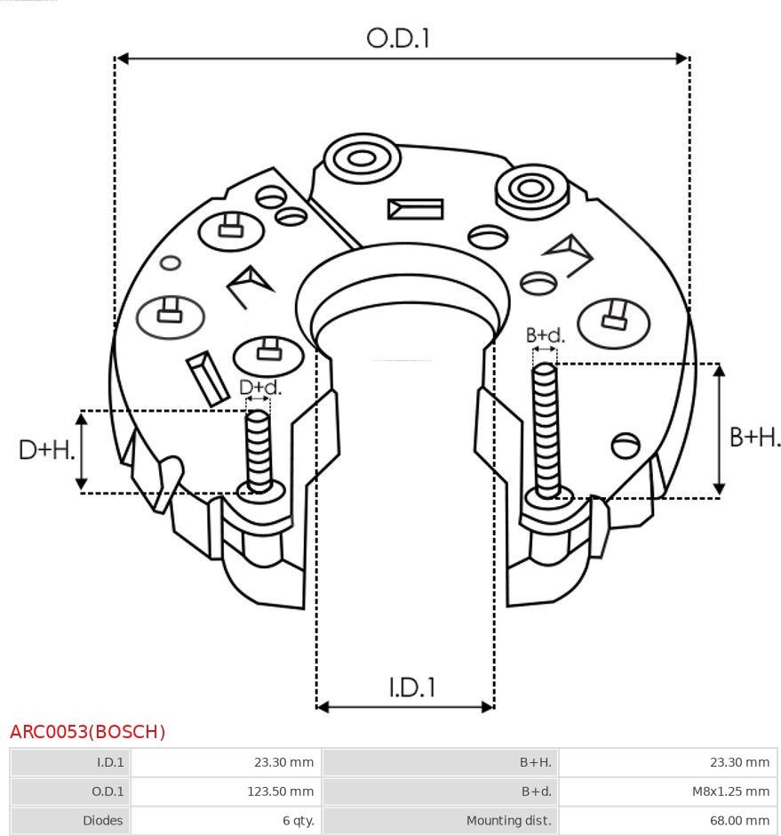 AS-PL ARC0053(BOSCH) - Выпрямитель, генератор avtokuzovplus.com.ua