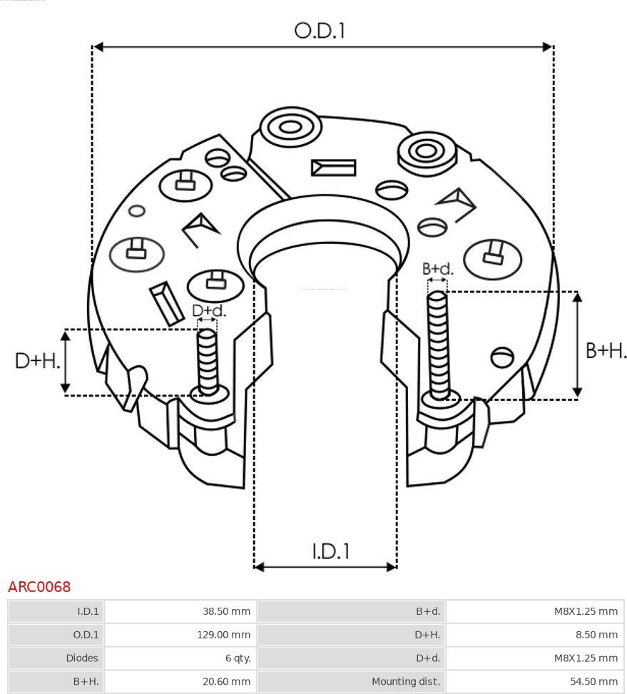 AS-PL ARC0068 - Випрямляч, генератор autocars.com.ua