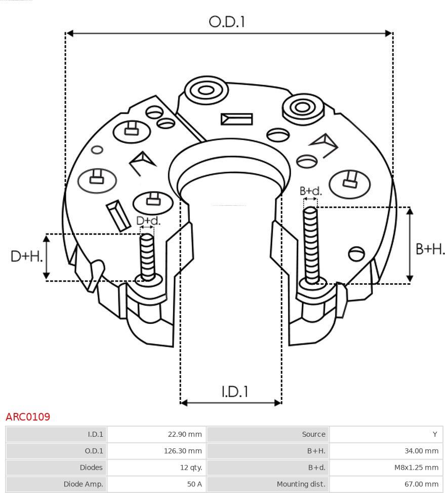 AS-PL ARC0109 - Выпрямитель, генератор avtokuzovplus.com.ua