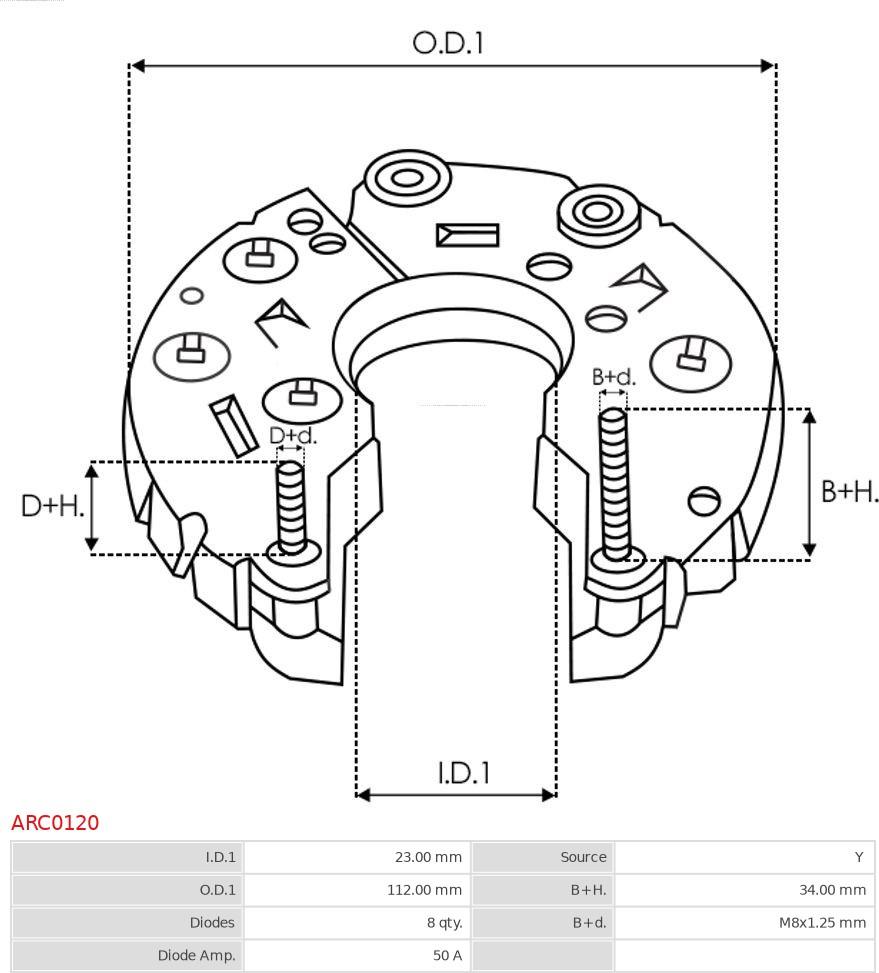 AS-PL ARC0120 - Выпрямитель, генератор avtokuzovplus.com.ua