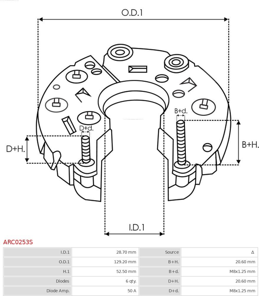 AS-PL ARC0253S - Выпрямитель, генератор avtokuzovplus.com.ua